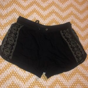 Green and Black flowy shorts